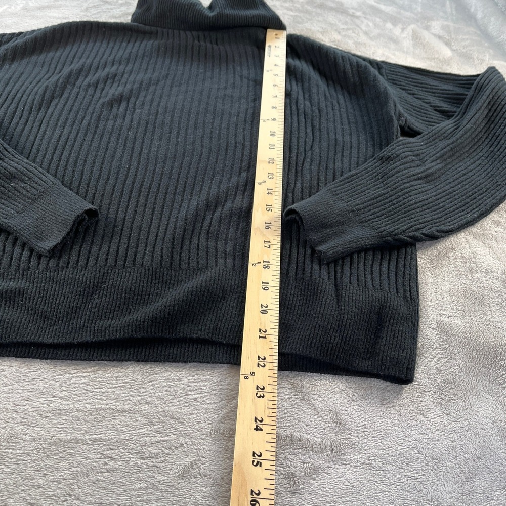 Gap Turtleneck Sweater Womens S Tall Black Ribbed Knit Drop Shoulder Pullover - Picture 7 of 11